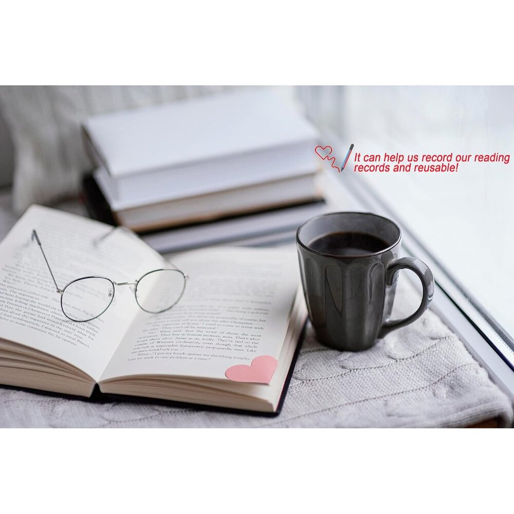 9 PCS Leather Bookmarks for Women with Heart Shape, Cute Corner Bookmark, Book A - Picture 6 of 7